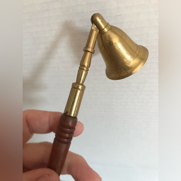 Vtg Brass and Wood Candle Snuffer - Picture 16 of 16